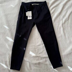 NWT ZARA Women's Pants Size 29 Comfort Easy Iron Stretch Blue RN77302